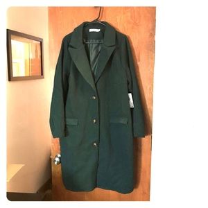 Forest Green Herringbone Coat